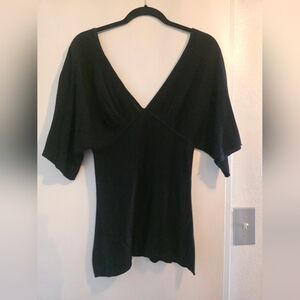 Say What? Elegant Black V-Neck Top